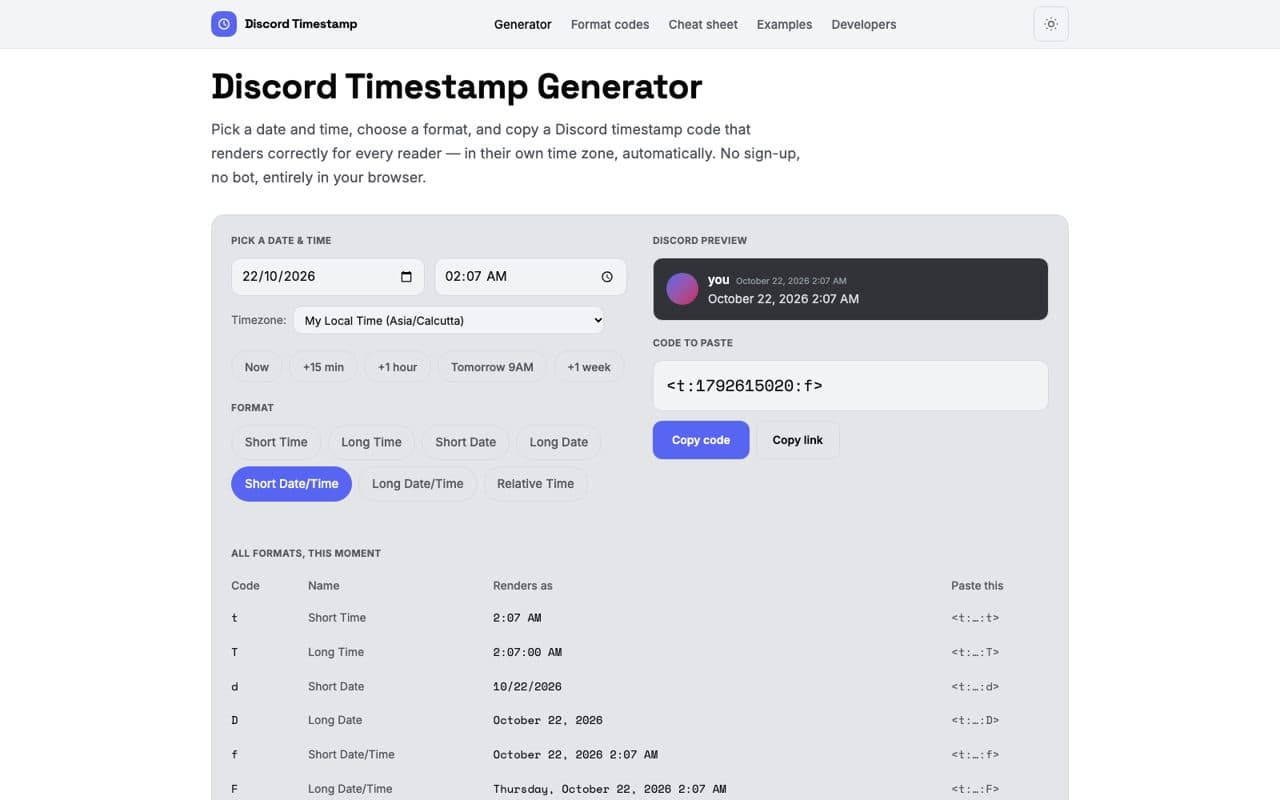 Discord Timestamps